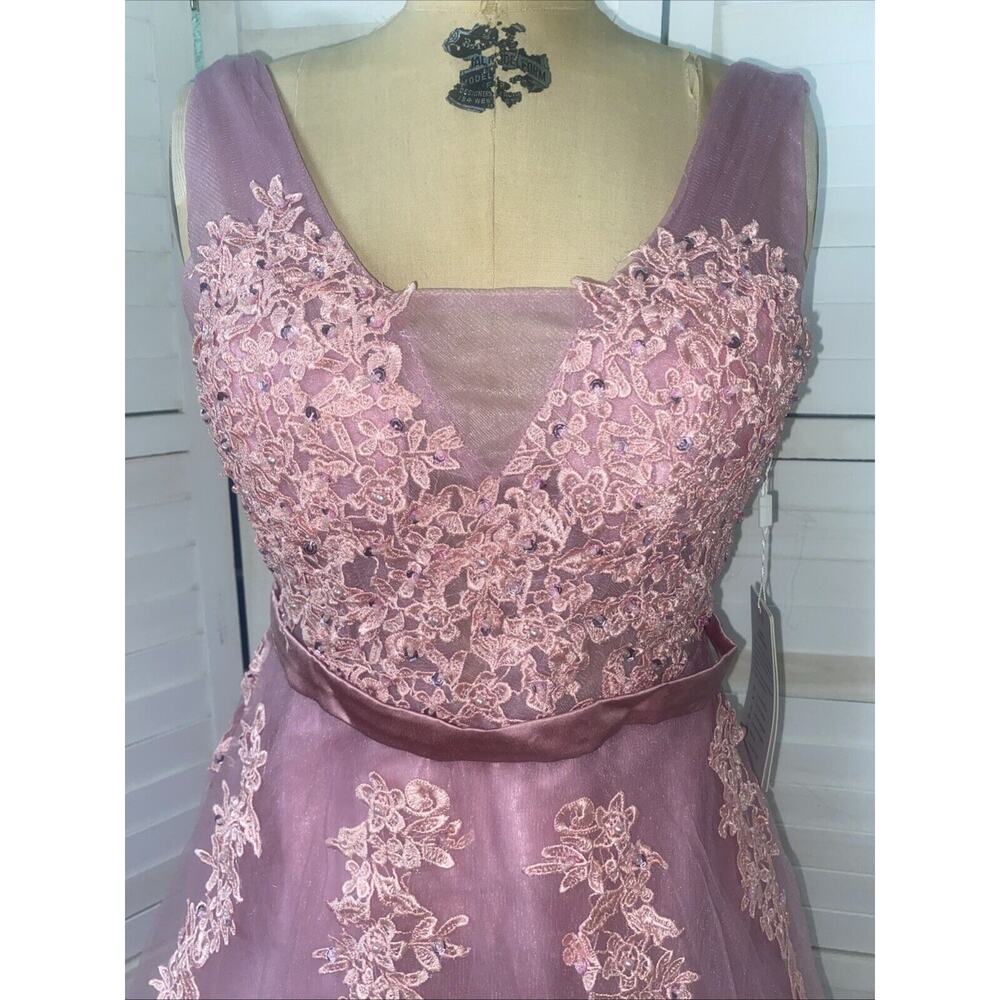 New W/ Tags Babyonline Dress Maxi Long Lilac Sequins V Back Prom Wedding Medium - Picture 2 of 12